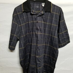 Everc Black and Gray Checkered Polo Shirt